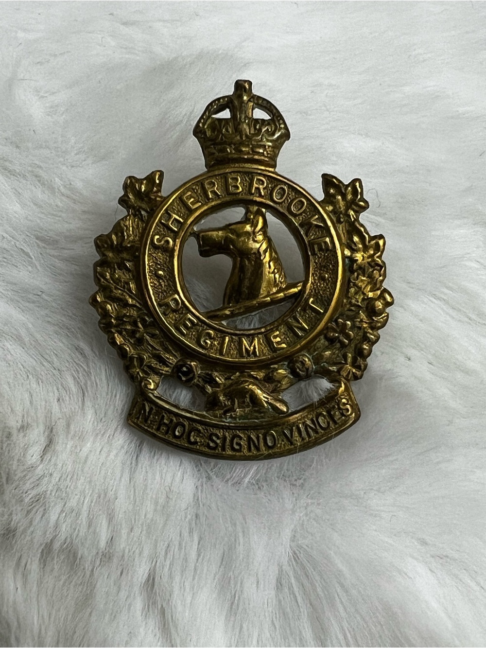WWII Brass Sherbrooke Regiment Cap Badge